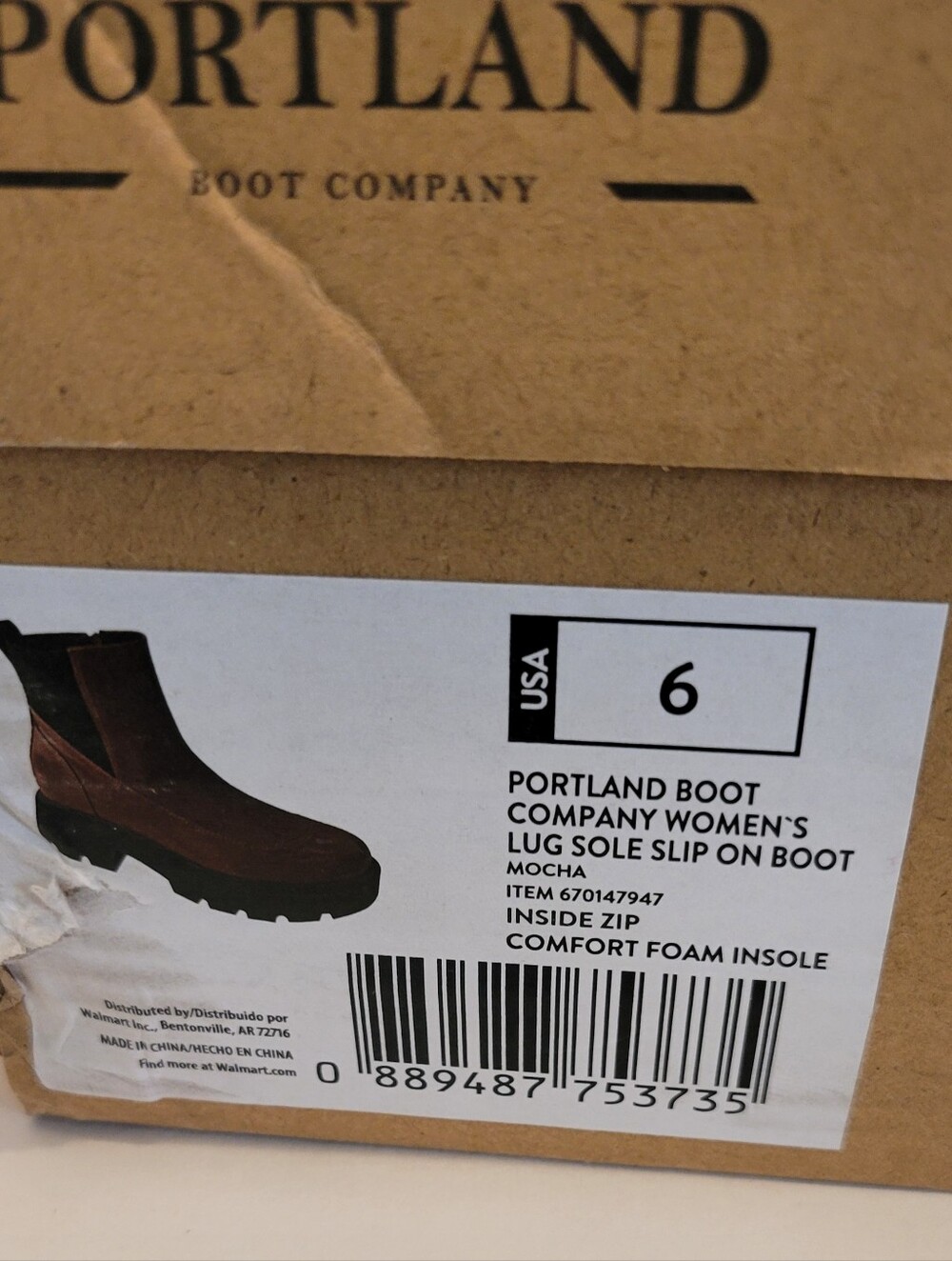 Portland Boot Company Lug Sole Chelsea Ankle Boots Mocha Brown NIB Women's Sz 6 - Picture 14 of 14